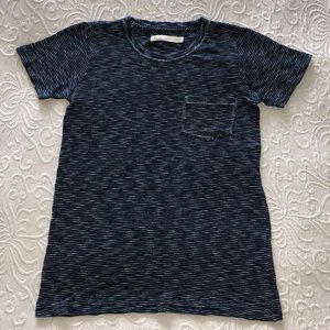 NEW Hi Line by MADEWELL Indigo Blue White Stripe T-shirt Tee S